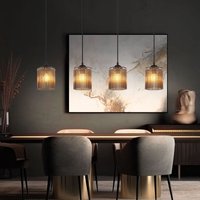 Nowa - led Hängeleuchte Pendellampe Esszimmerleuchte 4 flammig rauchfarben schwarz, Metall Acryldekor, 4x 6W 700Lm warmweiß, LxBxH 87x12x133 cm Nowa - led Hängeleuchte Pendellampe Esszimmerleuchte 4 flammig rauchfarben schwarz, Metall Acryldekor, 4x 6W 700Lm warmweiß, LxBxH 87x12x133 cm von NOWA