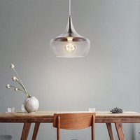 Pendellampe Wohnzimmerleuchte Hängeleuchte Esszimmerlampe Deckenleuchte Küchenlampe, Metall Glas rauchfarben nickel-matt, Höhenverstellbar, 1x E27, H Pendellampe Wohnzimmerleuchte Hängeleuchte Esszimmerlampe Deckenleuchte Küchenlampe, Metall Glas rauchfarben nickel-matt, Höhenverstellbar, 1x E27, H von NOWA