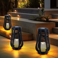 Solarleuchten für Außen zum stellen LED Solar Tischleuchte Hängelampe Garten LED Laterne Flammeneffekt, mit tanzendem Lichteffekt, 1x LED Akku, DxH von NOWA