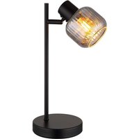 Tischlampe Tischleuchte Nachttischleuchte Spot beweglich Glas rauchfarben h 35cm von NOWA