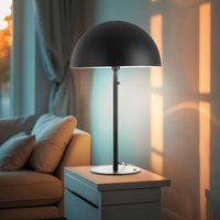 Retro Tischlampe Pilz grau Beistelllampe Wohnzimmerleuchte Nachttischlampe Pilzdesign Tischleuchte Schlafzimmerlampe, Metall, 1x E27, DxH 45 x 73 cm von NOWA