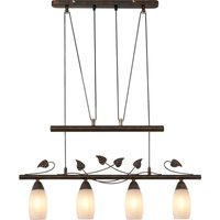 Nowa - Zugpendelleuchte Hängelampe Esszimmerlampe Höhenverstellbar Glas Alabaster rost von NOWA