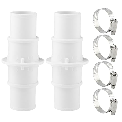 Poolschlauch-Adapter-Anschlusskupplung, 3,8 cm oder 3,8 cm (1 1/4 Zoll) Pool-Vakuumschlauch-Adapter für Schwimm-Pool Staubsauger, P-Ool-Pumpe (weiß, Größe: 2 Stück) von NOWHYX