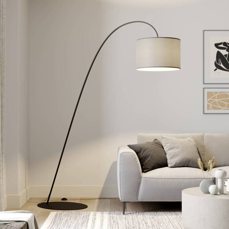 Bogenlampe Alice mit Textilschirm grau von Nowodvorski Lighting