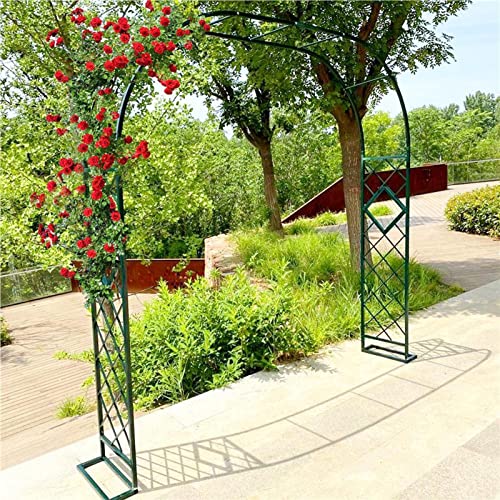 Gartenbogen Rankbogen Rosenbogen für Kletterpflanzen 140x230cm 220x230cm 180x270cm 360x70cm Pergola Metall Rankgitter mit Basis Schwarz/Braun/Dunkelgrün/Weiß ( Color : Grün , Size : 180x270cm/71x106" von NOWORO