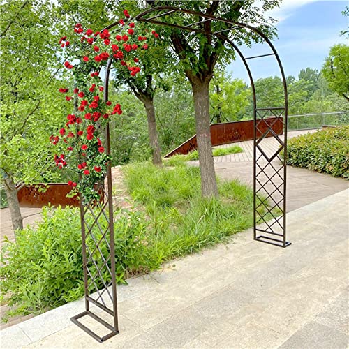 Gartenbogen Rankbogen Rosenbogen für Kletterpflanzen 140x230cm 220x230cm 180x270cm 360x70cm Pergola Metall Rankgitter mit Basis Schwarz/Braun/Dunkelgrün/Weiß ( Color : Natürlich , Size : 180x270cm/71x von NOWORO