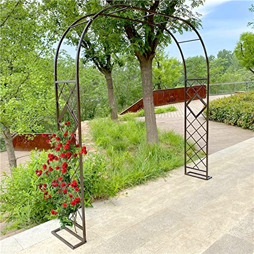 Gartenbogen Rankgitter Metall Rosenbogen 180cm 200cm 220cm 260cm 380cm Breite,Hochzeitsbogen Rankbogen mit Basis,Torbogen für Kletterpflanzen Rosen ( Color : Natürlich , Size : 260x270cm/102x106" ) von NOWORO