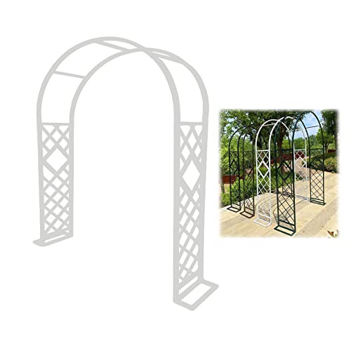 Gartenbogen mit Basis Rosenbogen Rankgitter für Kletterpflanzen, 140cm 180cm 220cm 260cm 320cm Breite Rankbogen Torbogen für Garten, Dekoration, Wetterfest ( Color : Weiß , Size : 140x230cm/55x90.5" ) von NOWORO