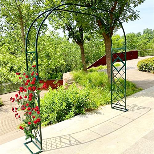 NOWORO Gartenbogen Rankgitter Metall Rosenbogen 180cm 200cm 220cm 260cm 380cm Breite,Hochzeitsbogen Rankbogen mit Basis,Torbogen für Kletterpflanzen Rosen (Color : Grün, Size : 180x230cm/71x90.5") von NOWORO