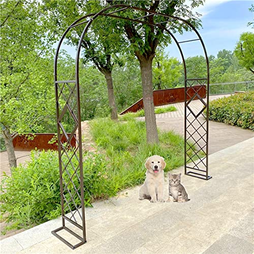 Rosenbogen Verzinkt Gartenbogen für Kletterpflanzen,Hochzeit Bogen Rankgitter Aus Metall Stabil,180x230cm 220x230cm 200x270cm 380x70cm Rankhilfe Bögen mit Basis (Color : Natürlich, Size : 200x230cm/ von NOWORO