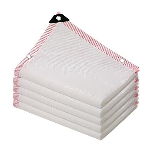 Sonnensegel, 90% UV-Block Sonne Schatten Segel mit Ösen Schattiernetz Luftdurchlässig für Garten Innenhof Außen Balkon Schatten Netz 1x2m 2x3m 3x4m 4x4m 4x6m 6x7m Markisen ( Color : Weiß , Size : 8mx1 von NOWORO