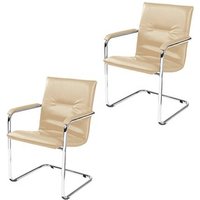 2 Nowy Styl Besucherstühle Rumba RUMBA CHROM V46 beige Kunstleder von Nowy Styl