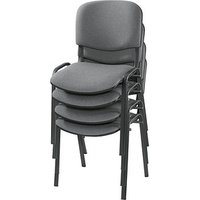 4 Nowy Styl Besucherstühle Iso ISO BLACK 1.3 C73 grau, gemustert Stoff von Nowy Styl