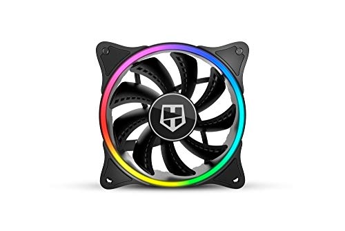 Nox Hummer X-FAN - NXHUMMERXFAN 120mm Doppelring LED ARGB Rainbow Ultra Leise mit Anti-Vibrations-Gummipads Hoher Luftstrom 3-Pin schwarz von NOX XTREME PRODUCTS