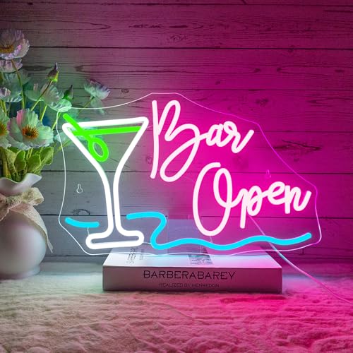 NOXET Bar Open Neon Schild Cocktails Led Neonschild Wand Bier Bar Neon Sign Öffnen Led Schild für Bier Bar Kaffee Cafe Club für Bar Geschäftsmann Höhle Club Restaurant offenes Schild von NOXET