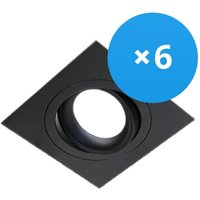 Markenlos - Mehrfachpackung 6x Noxion Einbau Spot Boxi MR16 schwenkbar Schwarz Ausschnitt 80mm - GU10 Sockel von MARKENLOS