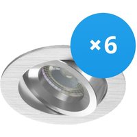 Markenlos - Mehrfachpackung 6x Noxion Einbau Spot Drome MR16 schwenkbar Aluminium Ausschnitt 69mm - GU10 Sockel von MARKENLOS