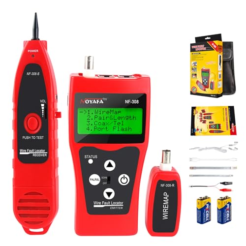 NOYAFA Netzwerkkabel Tester NF-308S, Netzwableerk-LAN Längentest, Ethernet Cable Tracker für RJ45 und RJ11 von NOYAFA