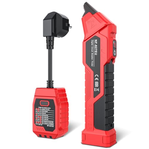 NOYAFA NF-827EU Steckdosentester, Sicherungsfinder mit RCD-Test, Stromkreisfinder, berührungsloser Spannungsprüfer mit Steckdosentester, 6 Fehlerdiagnosefunktionen, für 230V Schuko-NCV Phasenprüfer NOYAFA NF-827EU Steckdosentester, Sicherungsfinder mit RCD-Test, Stromkreisfinder, berührungsloser Spannungsprüfer mit Steckdosentester, 6 Fehlerdiagnosefunktionen, für 230V Schuko-NCV Phasenprüfer von NOYAFA