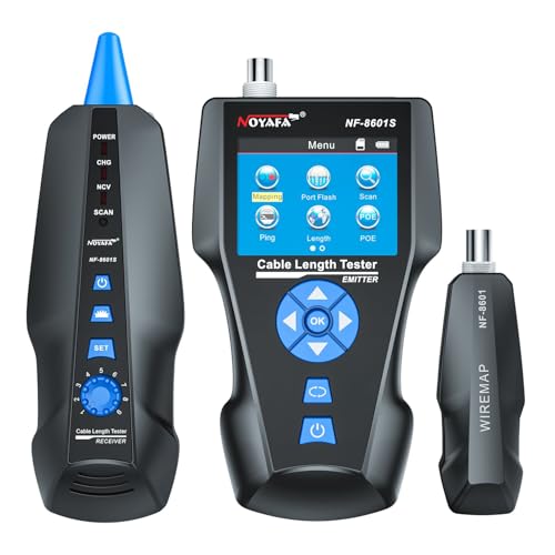 NOYAFA NF-8601S TDR Netzwerk RJ11 RJ45 BNC Kabeltester mit PoE Ping (NF-8601S-A) von NOYAFA