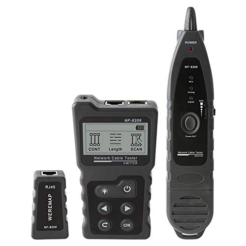Netzwerkkabeltester NF-8209 Draht-Tracker Netzwerkwerkzeug Scan-Kabel Wiremap Tester CAT5 CAT6 Kabellängenmessung, PoE Testing, NCV Funktion von NOYAFA