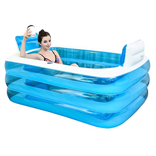 NOYHHAV Aufblasbare Pools Aufblasbare Badewanne Spa Badewanne Verdickte Erwachsene Badewanne Strandbadewanne Barrel Doppelbadewanne Faltbare Badewanne PVC+ Fußpumpe Schwimmbecken von NOYHHAV