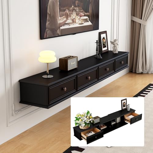 NOYHHAV Lowboard hängend Fernsehkommode Tv Cabinet for Living Room mit komode Studie,Wohnzimmer, Schlafzimmer, Esszimmer (Schwarz, 160 * 28 * 20CM) von NOYHHAV