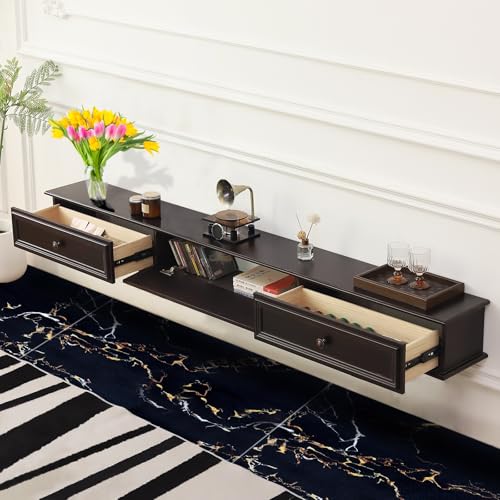 NOYHHAV Lowboard hängend Fernsehkommode Tv Cabinet for Living Room mit komode Studie,Wohnzimmer, Schlafzimmer, Esszimmer (Walnuss, 160 * 28 * 20CM) von NOYHHAV