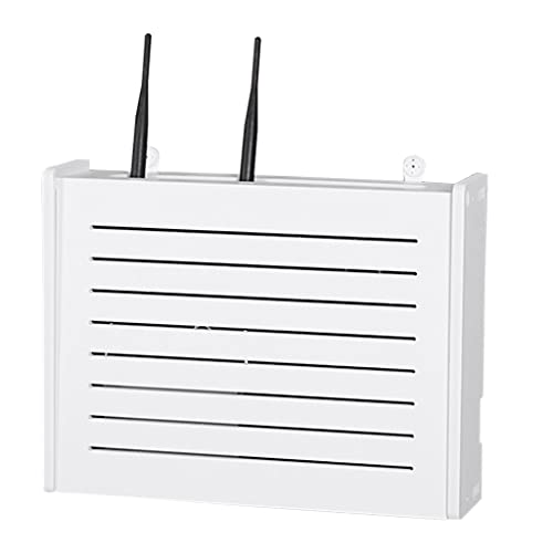 NOYHHAV Storage Boxes Lochfreier WLAN-Router Aufbewahrungsbox WiFi-Rack Wanddekoration dekorative Box Rack kreative weiße dekorative schwimmende Rack von NOYHHAV