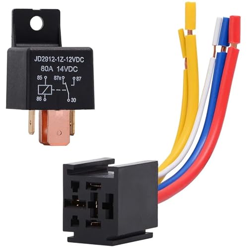 1 STÜCKE JD2912 80A 4/5 Pin Kfz-relais Mit Kabelbuchse DC12V DC24V(24V 4PIN) von NOZLIHMH