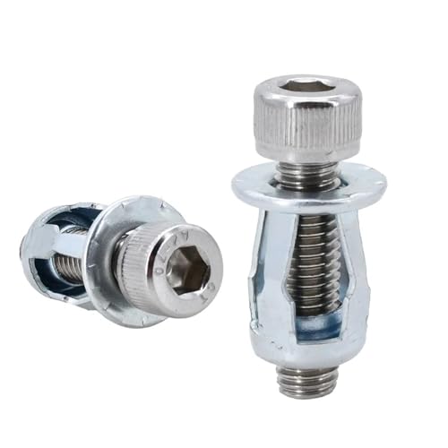 20/30/50Pcs Blütenblatt Form Niet Mutter Schraube Bolzen Kit Expansion Metall Rivetnut Panel Kennzeichen Klemme lock Jack Muttern M4 M5 M6 M8(Socket Head (Silver),M6x20(30Pcs)) von NOZLIHMH