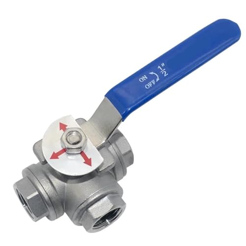 304 Edelstahl Drei-Wege-Kugelhahn L Typ T Typ Innengewinde Vollanschluss Anschluss Wasser Gas(1",T-type) von NOZLIHMH