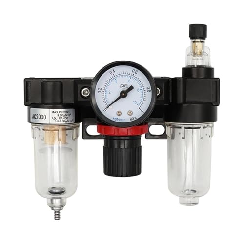 AC2000-02 1/4 "Druckregler Manometer Luftkompressorfilter Ölfeuchtigkeitsabscheider for Wasserfilter Entfeuchtung 1 Stück(AC2000) von NOZLIHMH