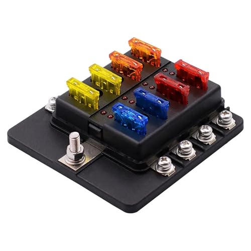 Auto 6-Wege-8-Wege-Blade-Sicherungsklemmenblock Auto Track Sicherungshalter Box Verdrahtung Stromanschlussschalter mit Licht 12V 24V(6 WAY BOX 1_STANDARD) von NOZLIHMH