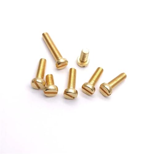 DIN84 Messing-Zylinderkopf-Schlitzschraube M0,8 M1 M1,2 M1,4 M1,6 M2 M2,5 M3 M3,5 M4 M5(M2.5X10 50PCS) von NOZLIHMH