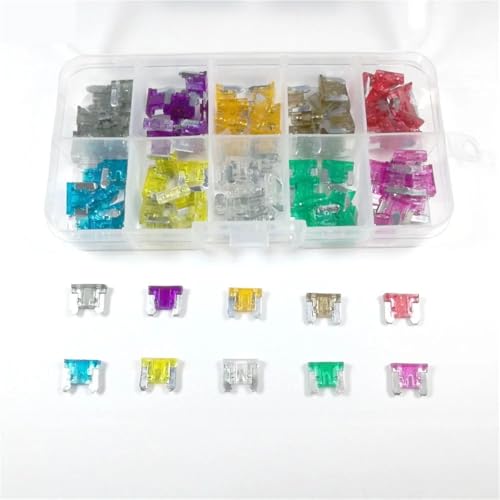 Kleine mittlere Standard-M2-Blattsicherung Kfz-Sicherungen Autosicherungssatz 2A bis 35A(Standard 50pcs) von NOZLIHMH