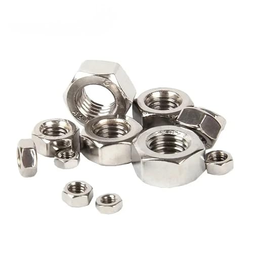 Sechskant-Sechskantmuttern M1 M1,2 M1,4 M1,6 M2 M2,5 M3 M3,5 M4 M5 M6 M8 M10 M12 M14 M16 M18 M20 Sechskantmutter 304 Edelstahl DIN934(M1.4 x 100Pcs) von NOZLIHMH
