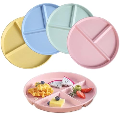 NOZVYCI 23CM Unzerbrechlicher Geteilter Speiseteller mit 3 Fächern Teller mit Unterteilung Mikrowellen-und Spülmaschinenfest Kinder Speiseteller Getrennte Picknickteller Familienteller (Helle Farbe) NOZVYCI 23CM Unzerbrechlicher Geteilter Speiseteller mit 3 Fächern Teller mit Unterteilung Mikrowellen-und Spülmaschinenfest Kinder Speiseteller Getrennte Picknickteller Familienteller (Helle Farbe) von NOZVYCI