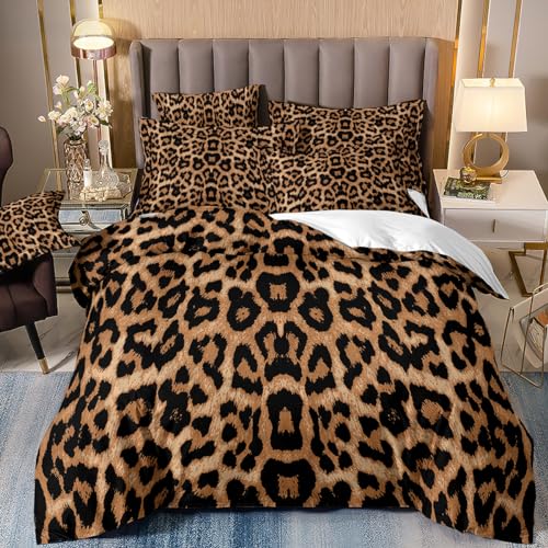 NPCEED Bettwäsche 135x200 Leopardenmuster,Buntes Leopard Bettwäsche Set für Jungen Mädchen Erwachsene,Bettwäsche Sexy Leopardenmuster mit Kissenbezug 50x75 cm (Stile11,135x200cm) von NPCEED
