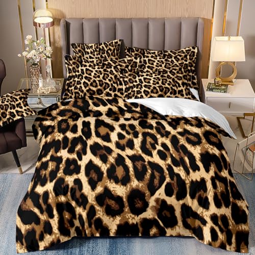 NPCEED Bettwäsche 135x200 Leopardenmuster,Buntes Leopard Bettwäsche Set für Jungen Mädchen Erwachsene,Bettwäsche Sexy Leopardenmuster mit Kissenbezug 50x75 cm (Stile5,135x200cm) von NPCEED