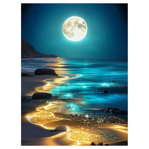 NPCSWXQ Moonlight Beach Diamond Painting Erwachsene, DIY 5D Diamond Painting Set Gemälde für Anfänger And Adults, As Gift, For Relaxation And As A Wall Decoration 30x40cm NPCSWXQ Moonlight Beach Diamond Painting Erwachsene, DIY 5D Diamond Painting Set Gemälde für Anfänger And Adults, As Gift, For Relaxation And As A Wall Decoration 30x40cm von NPCSWXQ