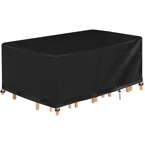 Abdeckung für Gartenmöbel 170x150x70cm Schwarz Wasserdicht Abdeckplane Gartenmöbel, Schutzhülle Loungemöbel, Oxford Gewebe plane für Gartenmöbel, Gartenlounge Abdeckung Winterfest, Gartentisch Plane von NPGFNGUQ