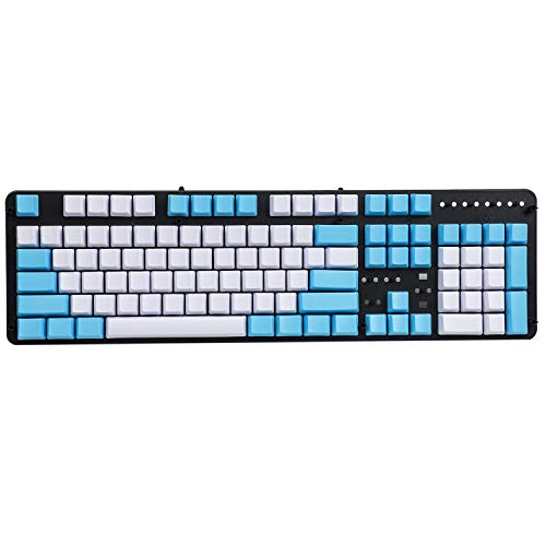 Leere dicke PBT OEM Profil 104 ANSI Tastenkappen für MX Switches mechanische Tastatur (nur Tastenkappe) (blau weiß gemischt) von YMDK
