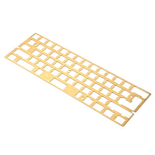 CNC 60% PVD Messing Platte Universal Positionierbrett für GH60 60% Tastatur DIY Unterstützung ISO ANSI WKL (Gebürstetes PVD) von YMDK