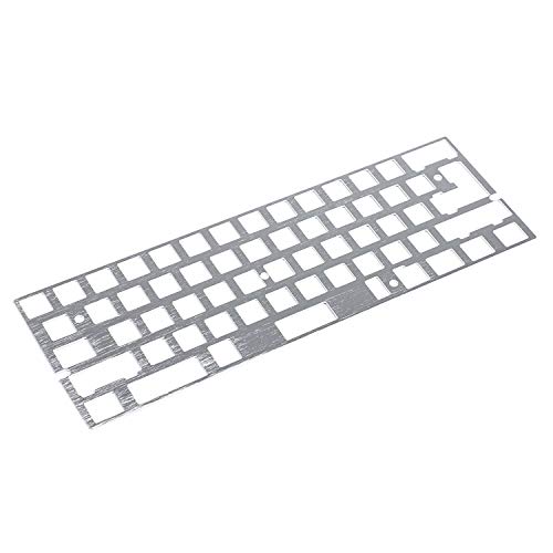 YMDK CNC-Aluminium-gebürstete eloxierte Positionierplatine für GH60 60% Tastatur, DIY-Unterstützung, ISO ANSI WKL (Silber fügen Sie volle Stabilisatoren hinzu) von YMDK