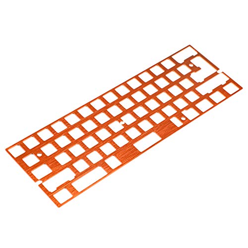 CNC-gefräste Aluminiumplatte mit gebürsteter Oberfläche, eloxiert, für GH60 60% Tastatur, DIY-Unterstützung, ISO ANSI WKL (Orange fügen Sie volle Stabilisatoren hinzu) von YMDK