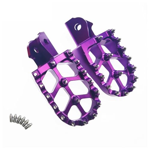 NPNGLCKCVF Pedale Fußrasten Für CRF150F CRF230F CRF150 CRF230 CRF 150F 230F 230 2003-2023 CNC Fußrasten Fußrasten Fußrasten Stützen Pedal Motorrad Fußstützen(LILA) von NPNGLCKCVF