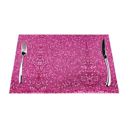 Gewebtes Tischset mit Glitzermuster, langlebig, hitzebeständig, Tischmatte für Esstisch, Küche und Außenbereich, elegantes Design, leicht zu reinigen, PVC-Polyester-Matte Gewebtes Tischset mit Glitzermuster, langlebig, hitzebeständig, Tischmatte für Esstisch, Küche und Außenbereich, elegantes Design, leicht zu reinigen, PVC-Polyester-Matte von NPOREJKNGF