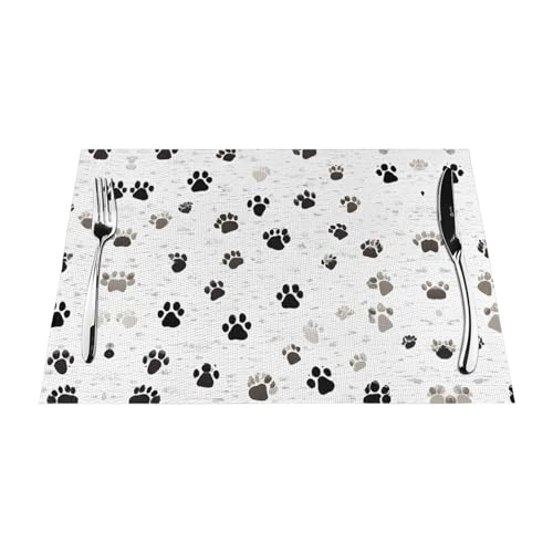 Gewebtes Tischset mit Hundeknochen-Aufdruck, langlebig, hitzebeständig, Tischmatte für Esstisch, Küche und Außenbereich, elegantes Design, leicht zu reinigen, PVC-Polyester-Matte Gewebtes Tischset mit Hundeknochen-Aufdruck, langlebig, hitzebeständig, Tischmatte für Esstisch, Küche und Außenbereich, elegantes Design, leicht zu reinigen, PVC-Polyester-Matte von NPOREJKNGF