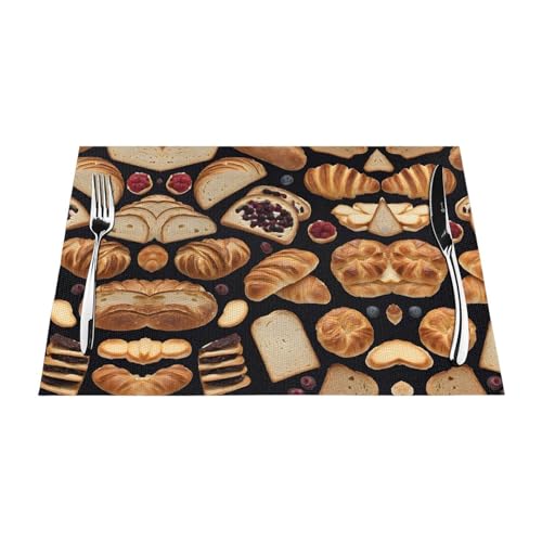 Gewebtes Tischset mit Käsesandwiches-Druck, langlebig, hitzebeständig, Tischmatte für Esstisch, Küche und Außenbereich, elegantes Design, leicht zu reinigen, PVC-Polyester-Matte von NPOREJKNGF